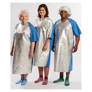 Thermoflect Patient Gown Fabric Adult X-Large Silver / Blue 25/Ca