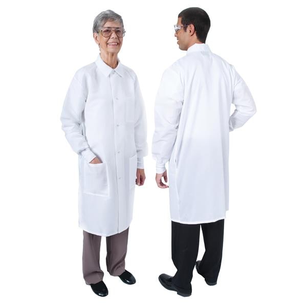 DenLine UltraLite Air-Perm Long Coat 3 Pockets 41 in 2X Large White Unisex Ea