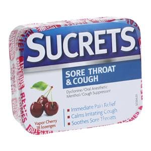 Sucrets Lozenges Vapor Cherry 18/Bx, 24 BX/CA