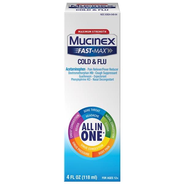 Mucinex Adult Cold/Flu Liquid 650/20/400/10mg 4oz/Bt, 6 BT/CA