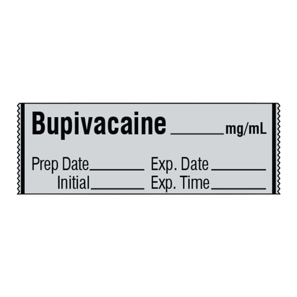 Tape Label Bupivacaine Gray 1" 500/Rl