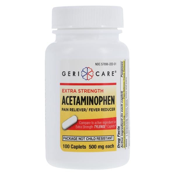 Acetaminophen Pain Reliever/Fever Reducer 500mg Extra Strength 100/Bt