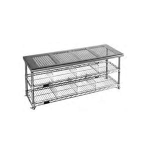 Gowning Bench Stainless Steel With Solid Top, Standard Undershelf Ea