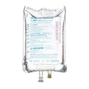 Heparin Sodium in 0.9% Sodium Chloride Injection 2U/mL Bag 500mL 24/Ca