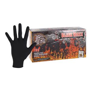 Black Maxx Latex Exam Gloves X-Large Black Non-Sterile