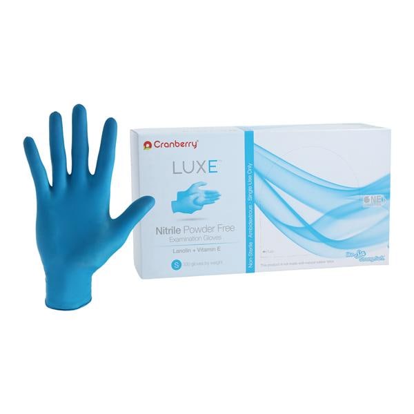 Luxe Nitrile Exam Gloves Small Azure Blue Non-Sterile, 10 BX/CA