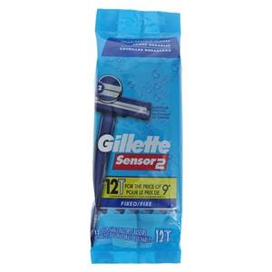 Gillette Sensor2 Razor Twin Blade Blue Disposable 12/Pk, 72 PK/CA