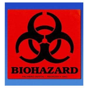 Biohazard Labels Warning Red3x3 100/Rl