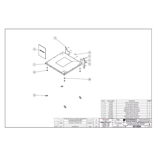 Stacking Kit For DC400/DC750 Double Stacked Ea