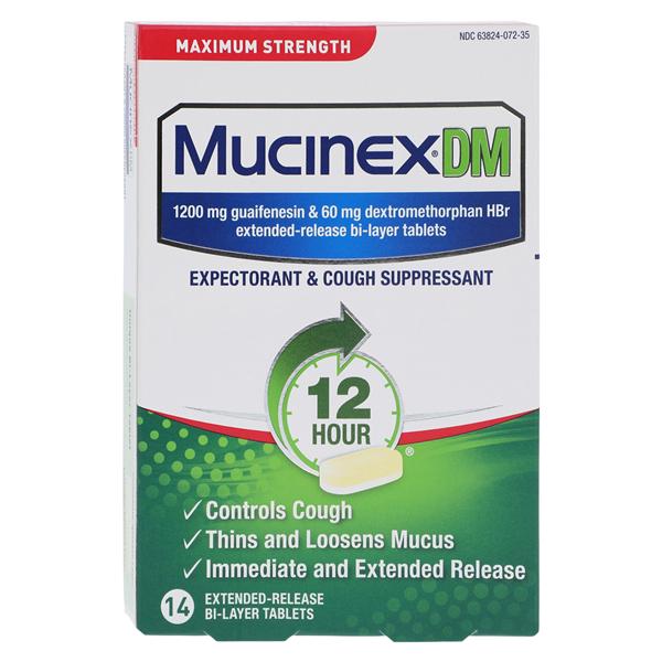 Mucinex DM Tablets 1200/60mg Maximum Strength 14/Pk, 24 PK/CA
