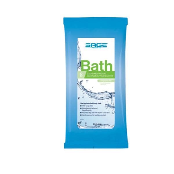 Essential Bath Pre Moistened Washcloth Dsp Cls/Plstr Fbr 8 in x 8 in Wt 88Pk/Ca