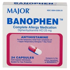 Banophen Capsules 25mg Unit Dose 24/Ct
