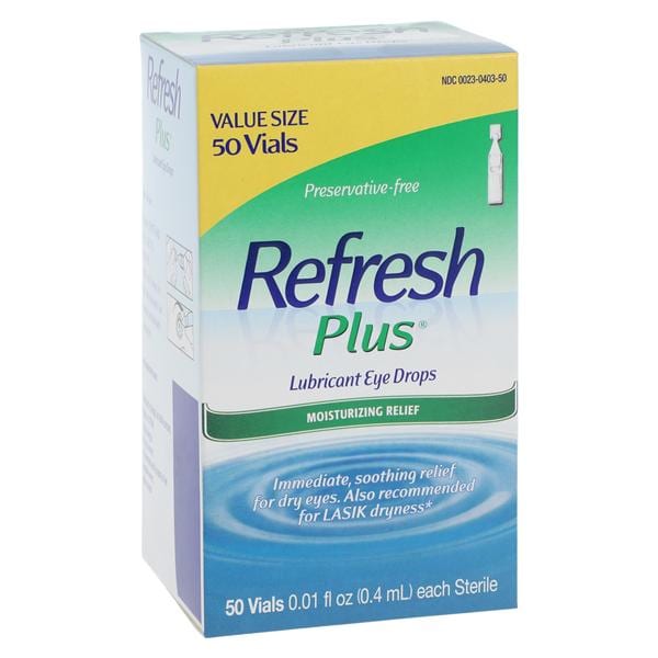 Refresh Plus Eye Lubricant Drops 0.1oz Singles 50/Box, 24 BX/CA