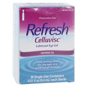 Refresh Celluvisc Eye Lubricant Gel 0.4mL Singles 30/Bx, 24 BX/CA