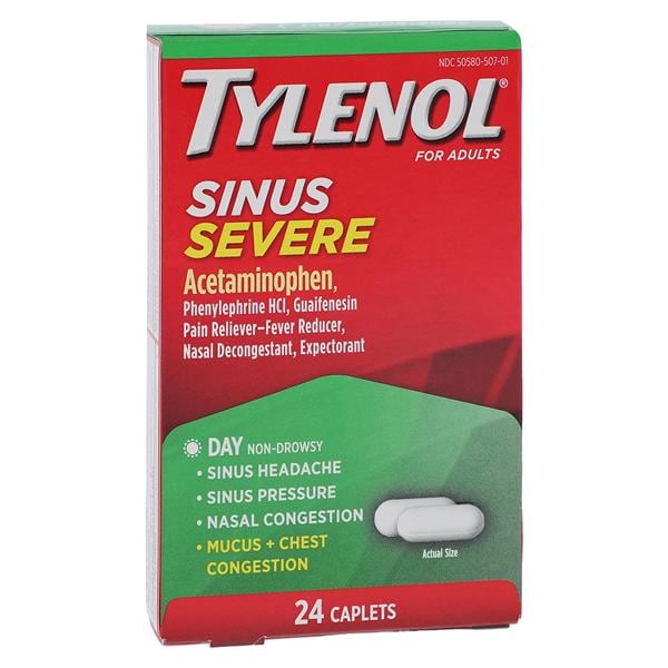 Tylenol Cold Severe Congestion Caplets 200/5/325mg 24/Bx, 48 BX/CA