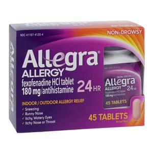 Allegra 24Hr Allergy Tablets 180mg 24 Hour 45/Bt, 36 BT/CA