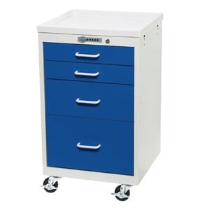 Mini Procedure Cart 18.5x18x34" 3" Caster (4) Drawer Key Lock