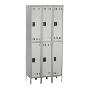 Storage Locker Double Tier Steel Two-Tone Gray Ea