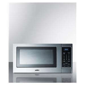 Compact Cooking Microwave Brushed Silver Stainless Steel 14.25x18.88x11" Ea