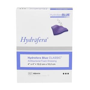 Hydrofera Blue Foam Antimicrobial Wound Dressing 4" x 4" Sterile Blue Abs LF