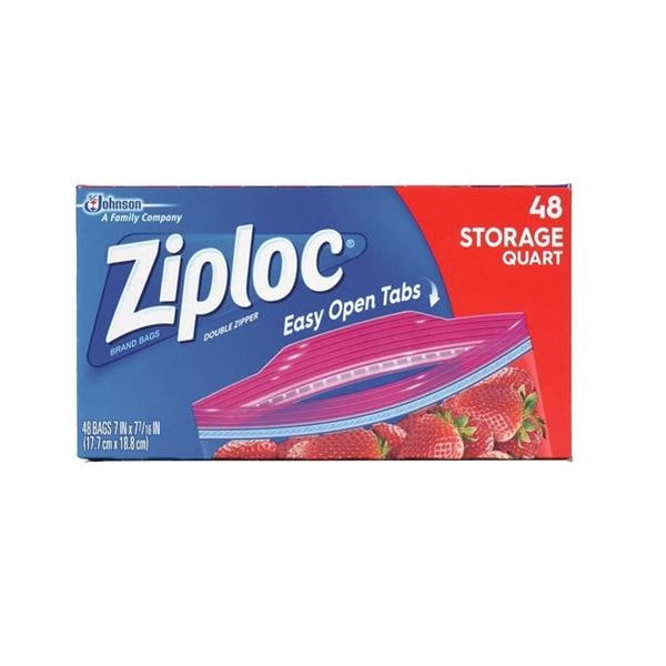 Ziploc Double Zipper Food Bags 1 Quart Clear 9/Ca 432/Ca