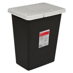 RCRA Hazardous Waste Container 12gal Blk/Wht 12.75x18.25x18.75" Ld/Gskt Plstc Ea, 10 EA/CA