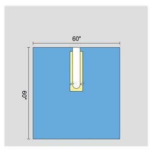 60x60" Non-Sterile U-Shaped Drape