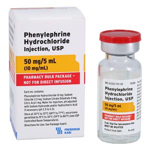 Phenylephrine HCl Injection 10mg/mL SDV 5mL Each