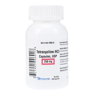 Tetracycline HCl Capsules 250mg Bottle 100/Bt