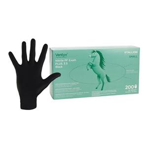 Stallion Nitrile Exam Gloves Small Black Non-Sterile, 10 BX/CA