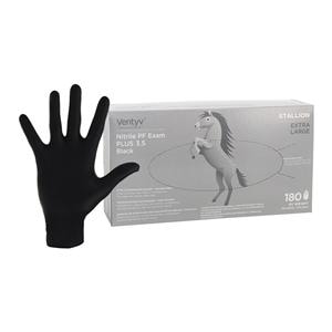 Stallion Nitrile Exam Gloves X-Large Black Non-Sterile