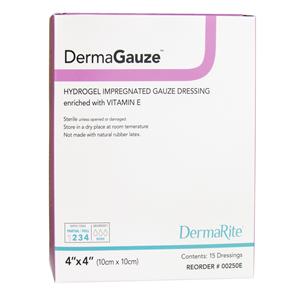 DermaGauze Hydrogel Gauze Dressing 4x4" Sterile Square Off-White