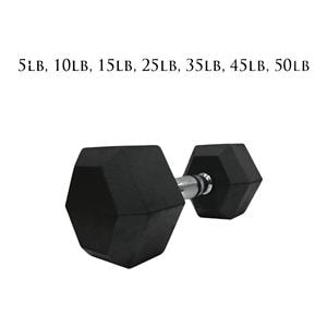 First Place Rubber Padded Dumbbell 10lb Black