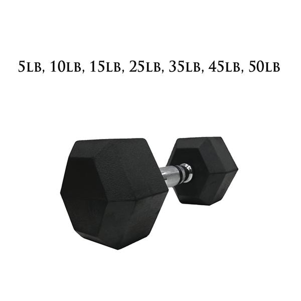 First Place Rubber Padded Dumbbell 10lb Black
