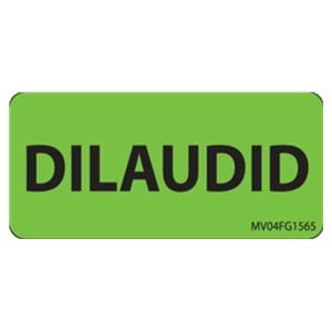 Abreva Medical Label Dilaudid Fluorescent Green Paper Disposable 2-1/4x1" 5Rl/Bx