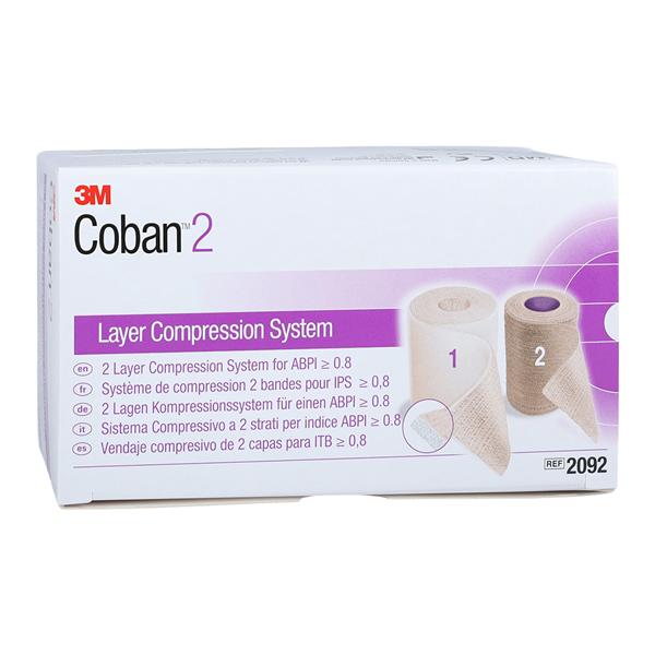 Coban Compression System Wrap Polyester/Polyurethane 2"x1.3yd/2x3 Bge/Tn 8Kt/Ca