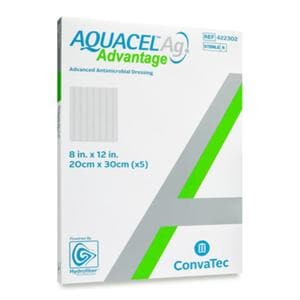 Aquacel Ag Advantage Hydrfbr Antimicrobial Wound Dressing 12x8 Strl Rctngl NAdhs