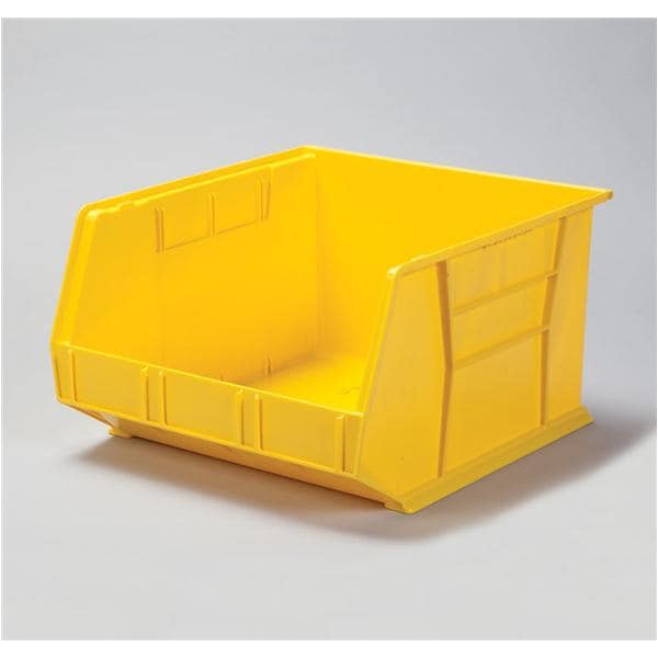 Super Tough Storage Bin Yellow Polymer With Large Front Label Slot 18x16.5x11 Ea