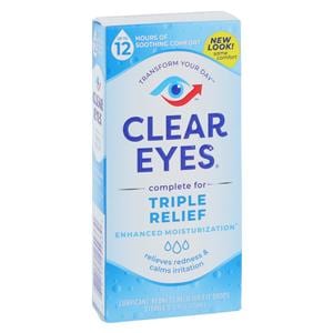 Clear Eyes Triple Action Redness Relief Eye Drops 0.5oz/Bt