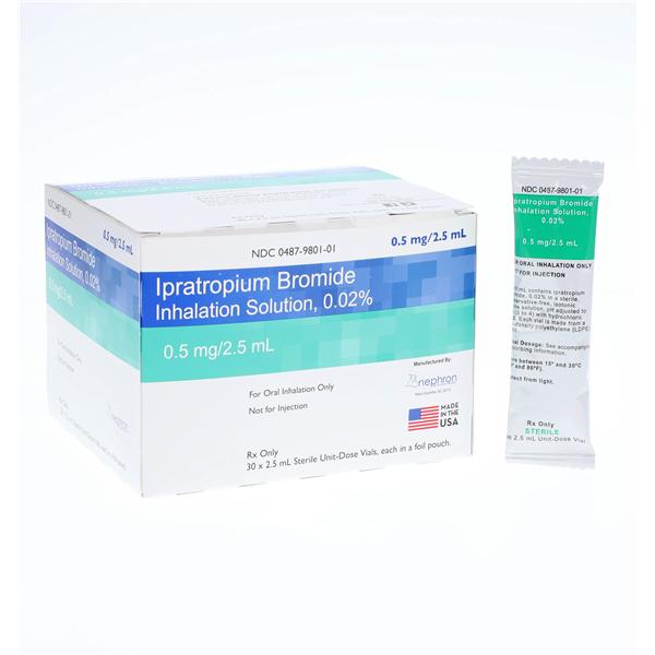 Ipratropium Bromide Inhalation Solution 0.02% Vial 2.5mL Unit Dose 30/Bx