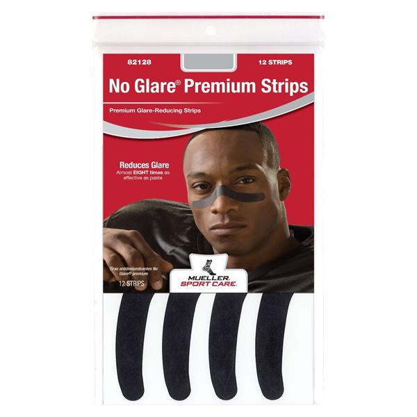 No Glare Athletic Strips Nose w/o Logo Black 12/Pk