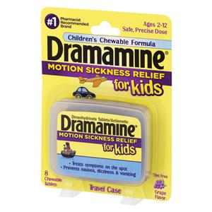 Dramamine Children 2-12yr Chewable Tablets Dye-Free Grape 8/Bx