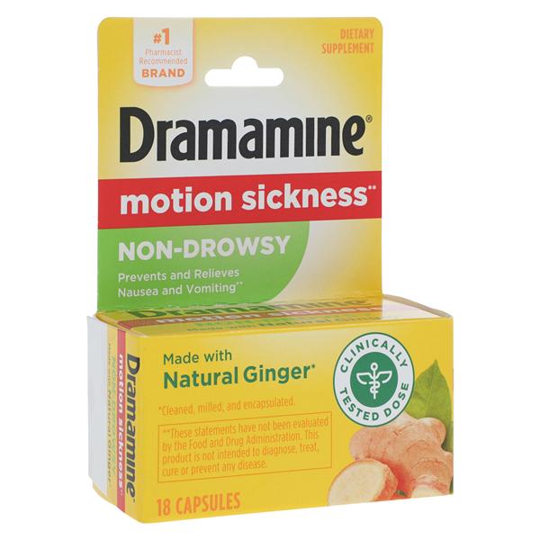 Dramamine Naturals Non-Drowsy Capsules Ginger 18/Bx