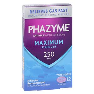 Phazyme Gas Relief Softgel 250mg 12/Bx, 24 BX/CA