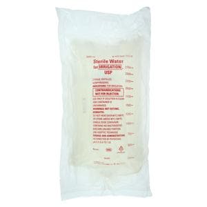 Irrigation Bag Sterile Water 3000mL Flexible Container Ea