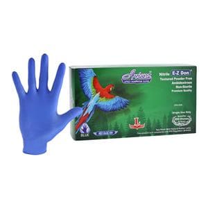 Avianz EZ Don Nitrile Exam Gloves Large Blue Non-Sterile