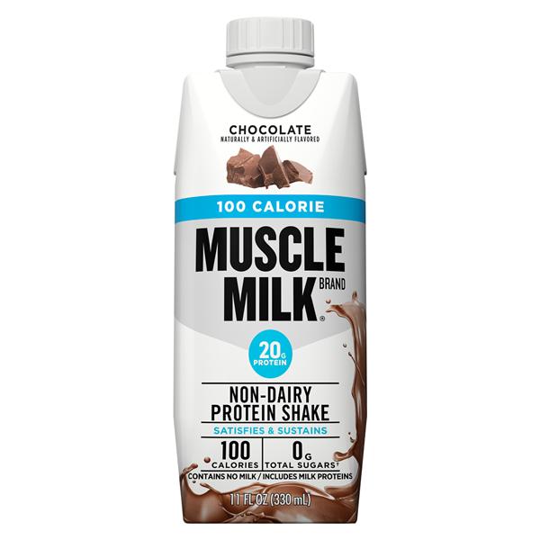 Muscle Milk Protein Shake 100 Calorie Chocolate 11oz Bottle 12/Ca