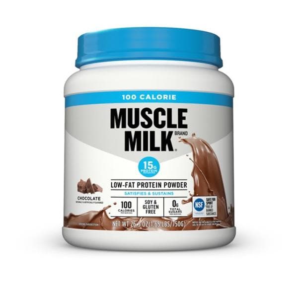 Muscle Milk Protein Powder 100 Calorie Chocolate 26.4oz Canister 2/Ca
