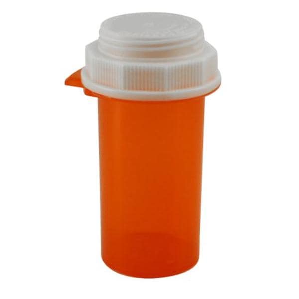 Push Tab Vial 13 Dram Recyclable Amber/White Disposable 200/Ca