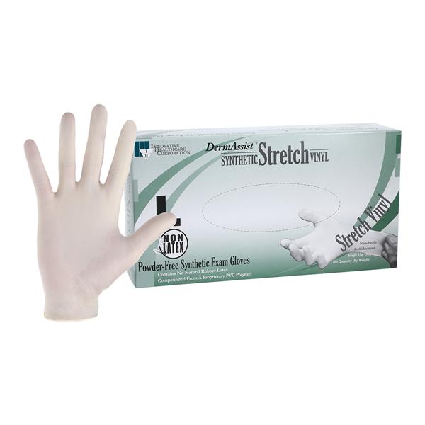 DermAssist Vinyl Exam Gloves Large Tan Non-Sterile
